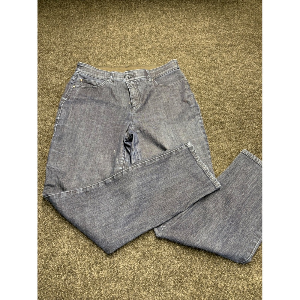 Chicos Fabulously Slimming Straight Leg Jeans Blue Denim Womens Size 1 Short
